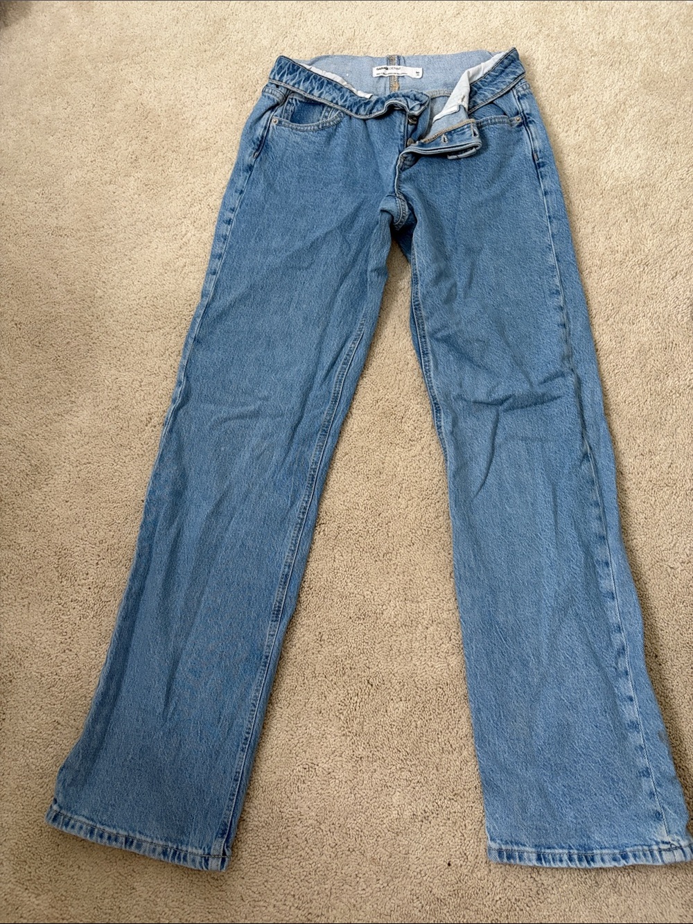 Garage- Women's Light Blue Straight-Leg Jeans - Mid Rise